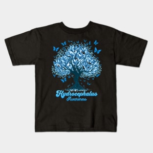 Hydrocephalus Awareness Butterfly Support Kids T-Shirt